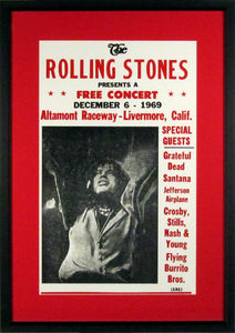 Rolling Stones @ Altamont Framed Concert Poster (Engraved Series)