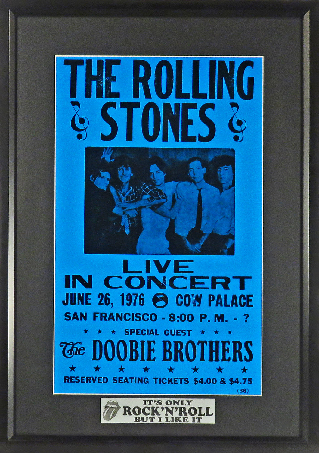 The Rolling Stones @ Cow Palace Framed Concert Poster (Engraved Series)