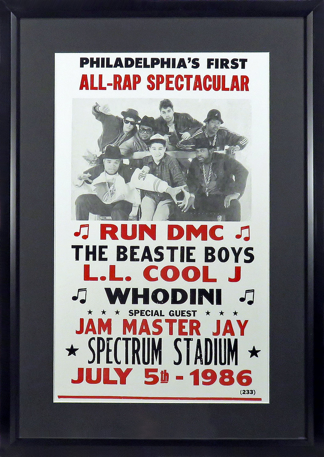 Run DMC and The Beastie Boys @ Spectrum Stadium Framed Concert Poster (Engraved Series)