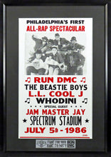 Load image into Gallery viewer, Run DMC and The Beastie Boys @ Spectrum Stadium Framed Concert Poster (Engraved Series)
