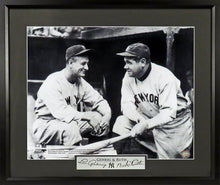 Load image into Gallery viewer, Babe Ruth &amp; Lou Gehrig &quot;Dugout Steps&quot; Framed Photograph (Engraved Series)
