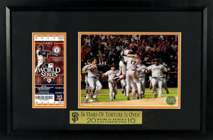 SF Giants 2010 World Series Celebration w/ Replica Ticket Framed Display