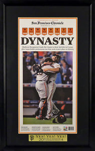San Francisco Giants 2014 World Series Champions Newspaper Framed Display