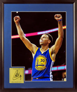 Golden State Warriors Stephen Curry "I Can Do All Things" Framed Photo (Engraved Series)