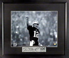 Load image into Gallery viewer, Tom Brady “G.O.A.T” B&amp;W Framed Photograph Engraved Series
