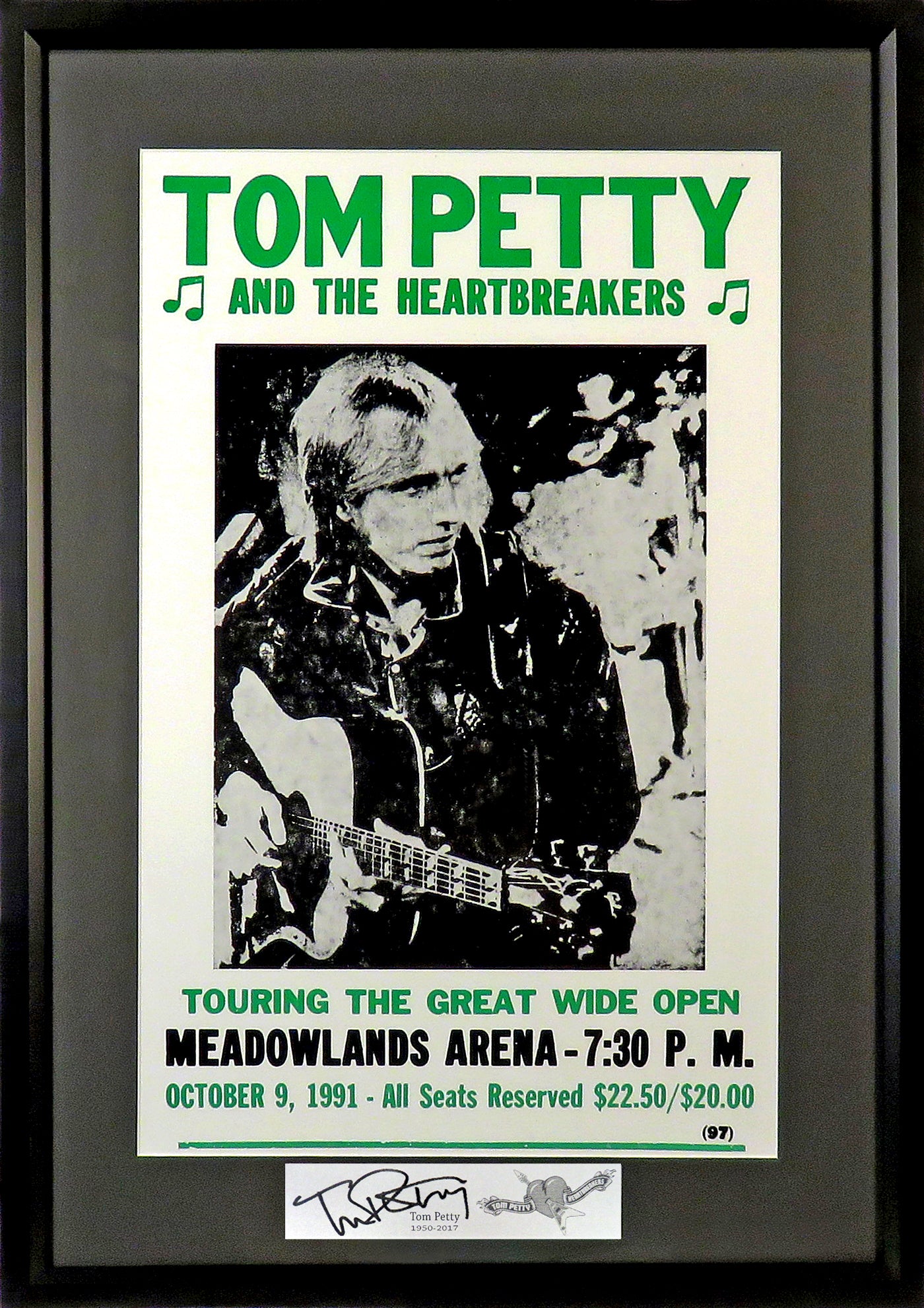 Tom Petty & The Heartbreakers Framed Concert Poster (Engraved