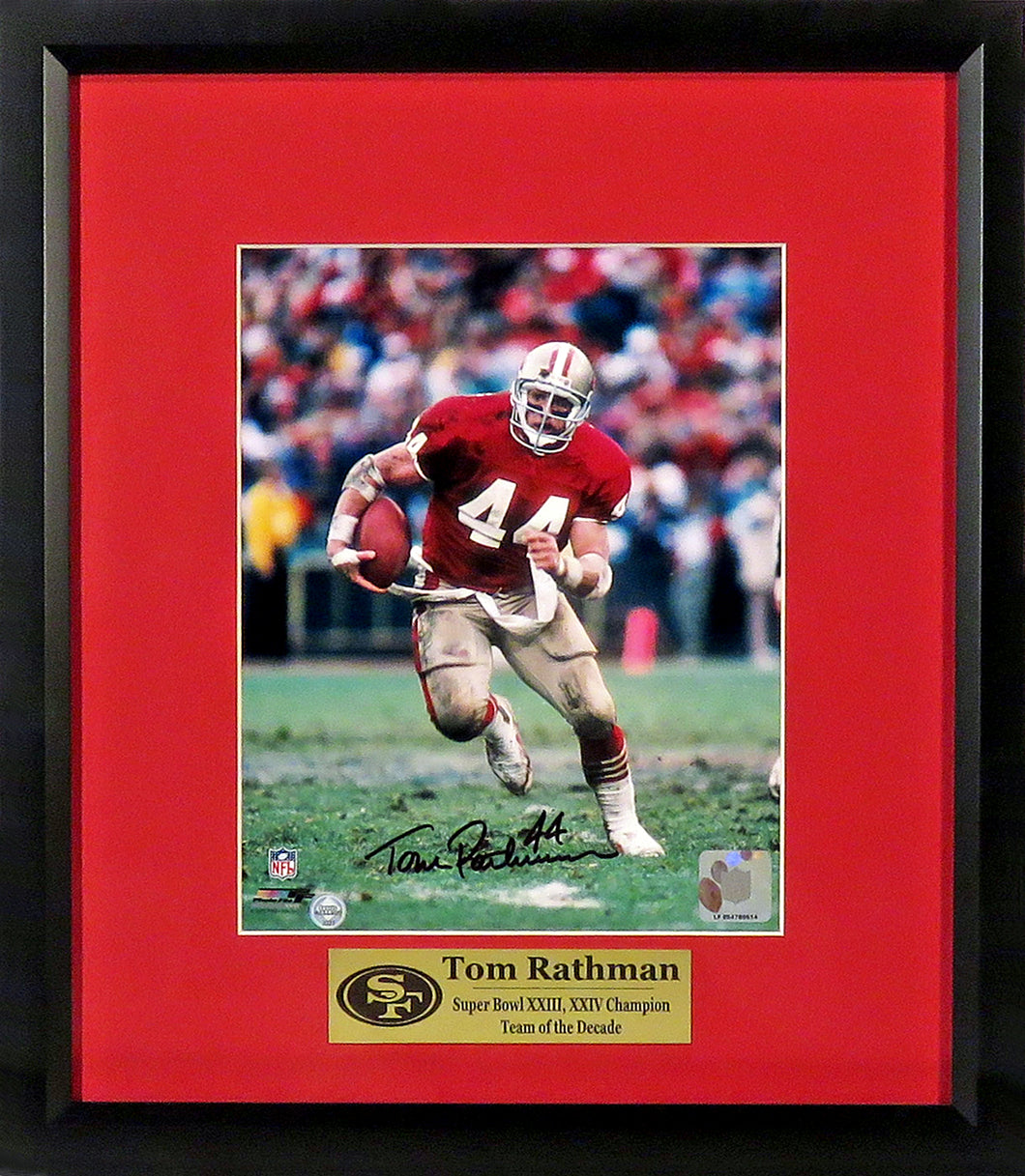 Tom Rathman Autographed 8x10 Framed Photograph