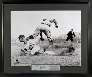 Detroit Tigers Ty Cobb “Sliding Into Third” Framed Photograph (Engraved Series)