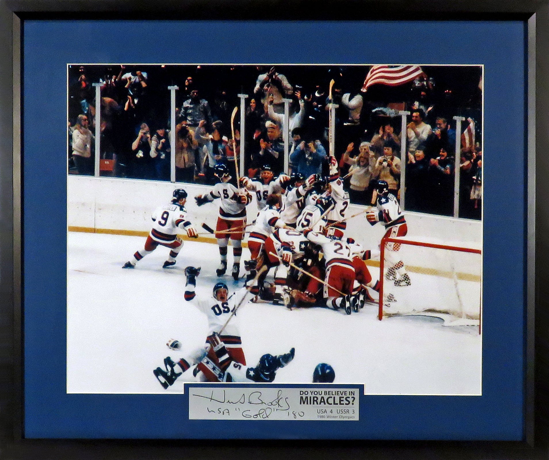 Team USA Hockey Miracle on Ice Autographed White Jersey Do You Believe in Miracles?! with 19 Signatures Including Jim Craig & Mike Eruzione Olympics