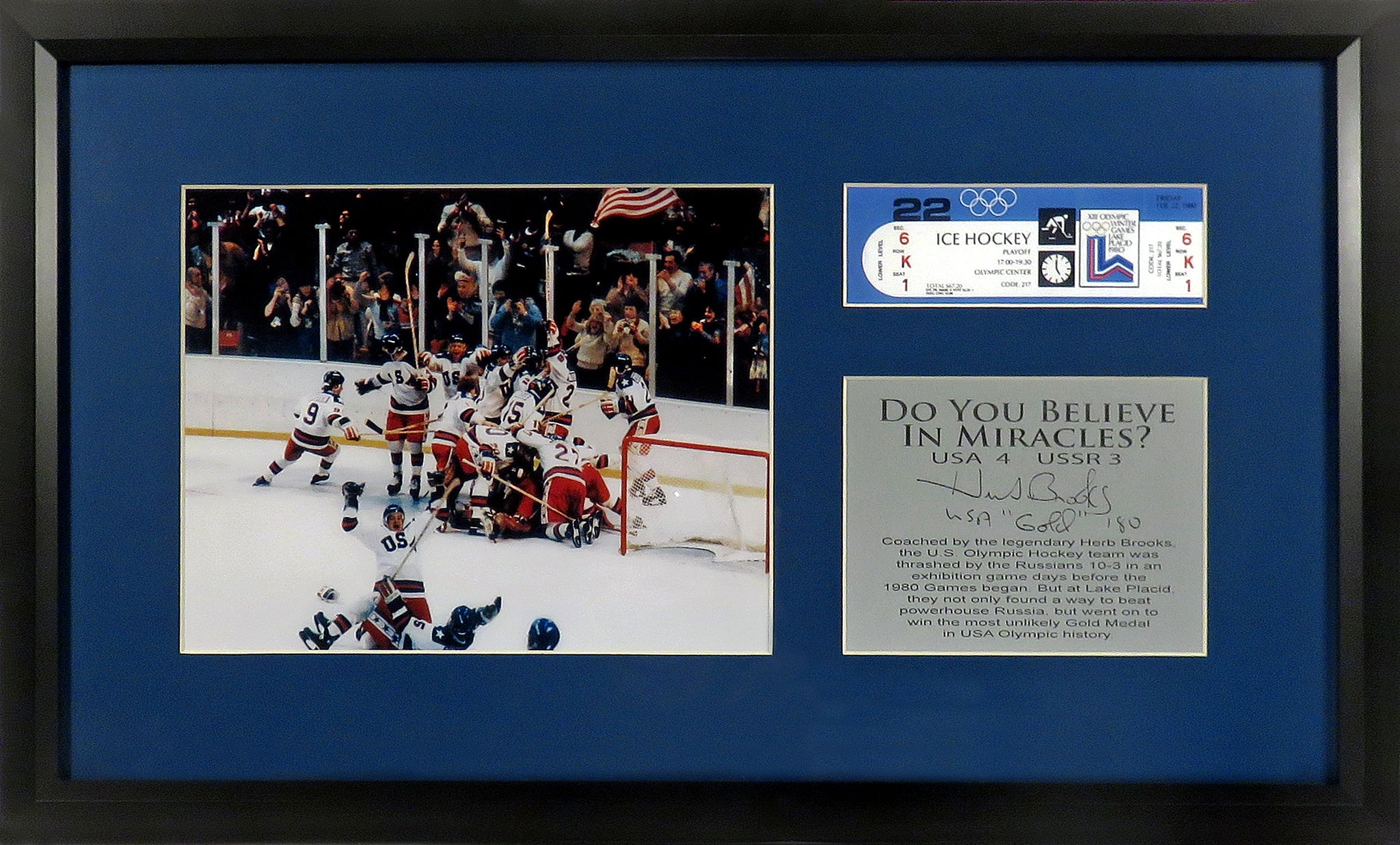 Photo 8x10 Miracle On Ice 1980 – Équipe USA Hockey JO Lake Placid, NEUVE