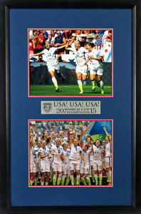 USA Women’s Soccer "2015 World Cup Champions" Framed Stack Display
