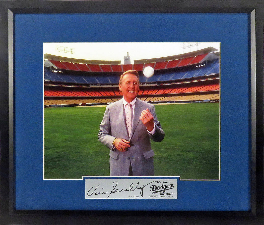 Los Angeles Dodgers Vin Scully 11x14 Framed Photograph Display (Engraved Series)