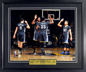 Stephen Curry, Kevin Durant, Klay Thompson, & Draymond Green Framed Photograph (Engraved Series)
