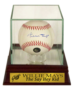 Willie Mays Autographed Official MLB Baseball (with Customized "Say Hey" Case Option)