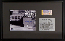 Load image into Gallery viewer, Willie Mays Autographed &quot;The Catch&quot; 8x10 + Ticket Framed Display
